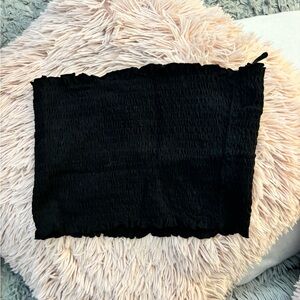 Garage Black Textured Tube Top